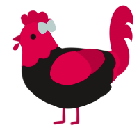 A sable and maroon chicken with a head pattern