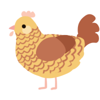 A honey and red chicken with a lace pattern