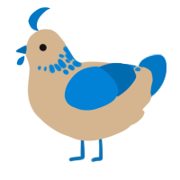 A beige and sapphire chicken with a neck-speckle pattern