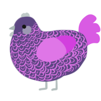 A overcast and orchid chicken with a double-lace pattern