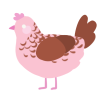 A rose and russet chicken with a half-lace pattern