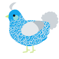 A sky and mist chicken with a double-lace pattern