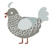 A ash and silver chicken with a lace pattern