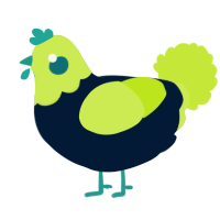 A tumblr and lime chicken with a head pattern