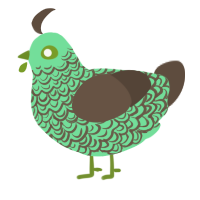 A spring and bark chicken with a double-lace pattern