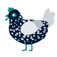 A tumblr and mist chicken with a speckle pattern