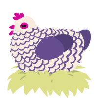 A cream and overcast chicken with a lace pattern