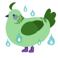 A spring and leaf chicken with a neck-band pattern
