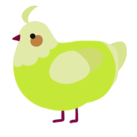 A lime and lemon chicken with a head pattern