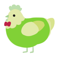 A grass and lemon chicken with a head pattern