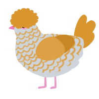 A mist and orange chicken with a lace pattern