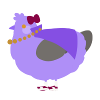 A lilac and grey chicken