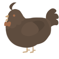 A bark chicken with a head pattern