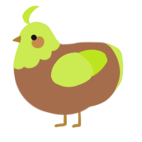 A brown and lime chicken with a head pattern