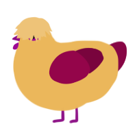 A honey and maroon chicken