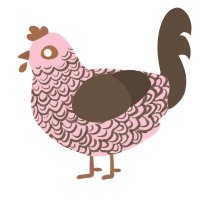 A rose and bark chicken with a double-lace pattern