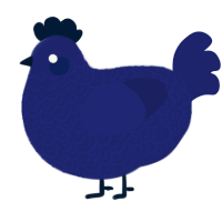 A navy chicken with a double-lace pattern