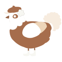 A brown and cream chicken with a head pattern