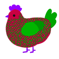 terrible for ur eyes, a maroon and leaf chicken with a double-lace pattern