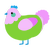 A grass and lavender chicken with a head pattern