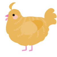 A honey chicken with a half-bar pattern