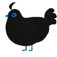 crybaby, a black chicken