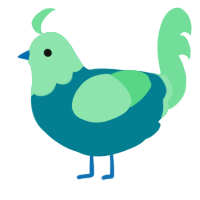 A sea and spring chicken with a head pattern