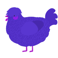 A indigo chicken with a double-lace pattern
