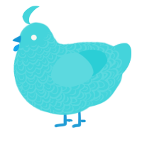 A aqua chicken with a double-lace pattern