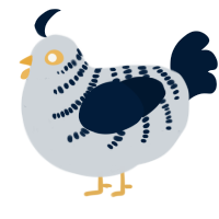 A mist and tumblr chicken with a half-bar pattern