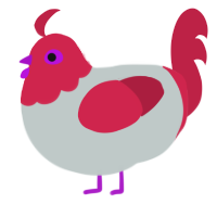 A silver and crimson chicken with a head pattern