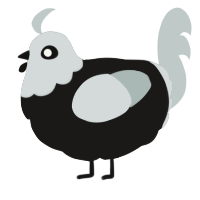 A sable and silver chicken with a head pattern