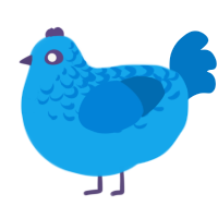 A sky and sapphire chicken with a half-lace pattern