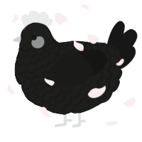 A sable and black chicken with a lace pattern