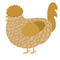 A beige and gold chicken with a lace pattern