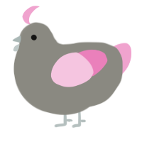 A ash and pink chicken