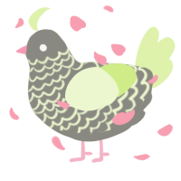 A ash and apple chicken with a lace pattern