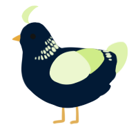 A tumblr and apple chicken with a neck-band pattern
