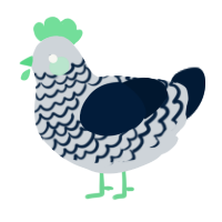 A mist and tumblr chicken with a lace pattern