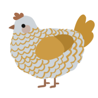 A mist and gold chicken with a lace pattern