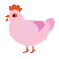A rose and pink chicken with a lace pattern