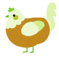 A ochre and apple chicken with a head pattern
