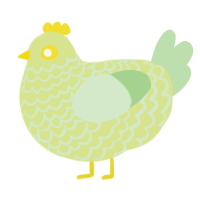 Spring Grass, a lemon and gluppy chicken with a lace pattern