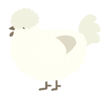 A mist and silver chicken with a speckle pattern