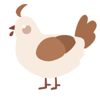 A cream and brown chicken