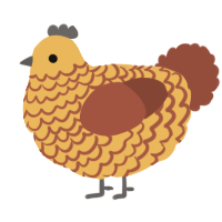 A honey and russet chicken with a lace pattern
