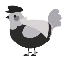 A sable and overcast chicken with a head pattern