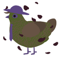 A olive and bark chicken with a double-lace pattern