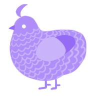 A lilac chicken with a lace pattern