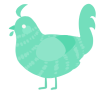 A mint chicken with a bar pattern